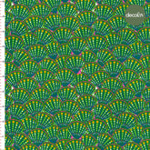 Digitally Printed Fabric with Seashell Garden Pattern